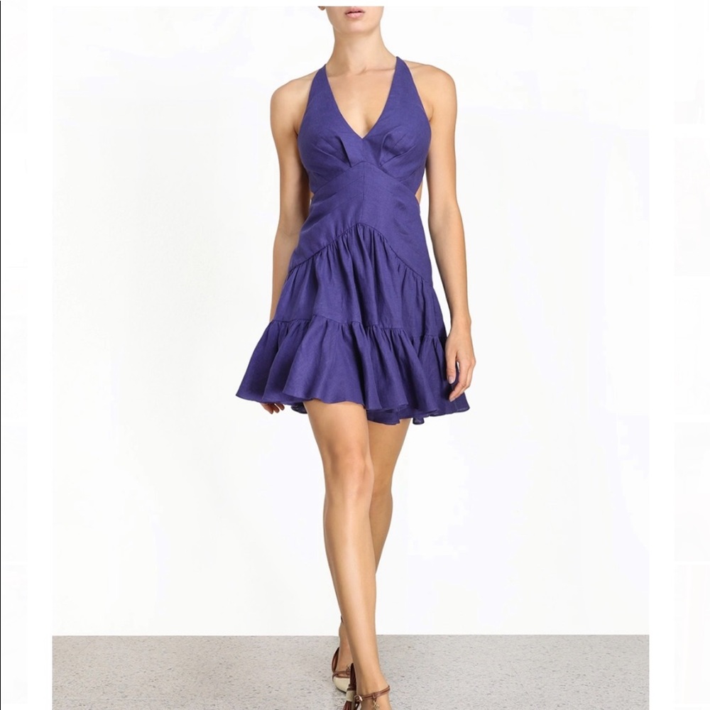 Zimmermann Lovestruck V-Neck Mini Dress